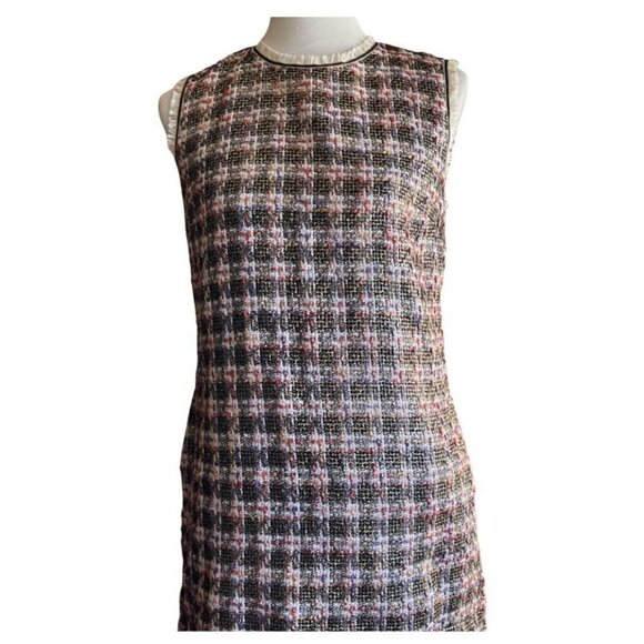 Iren Klairie Womens Metallic Multi color Sleeveless Tweed Shift Dress Size 40 - Picture 8 of 11